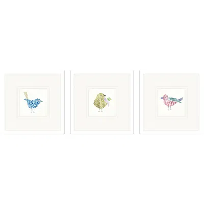 Paragon Conversation Birds Ii 17"w X 17"h Framed Art Set Of 3