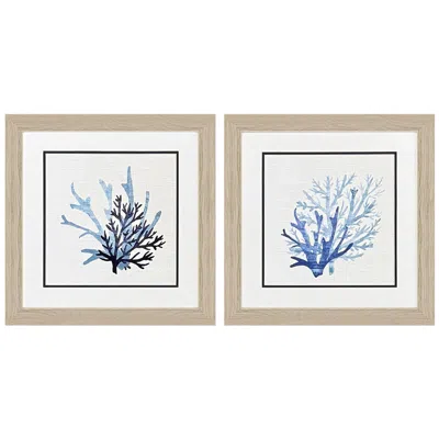 Paragon Coral Shades 19"w X 19"h Framed Wall Art Set Of 2
