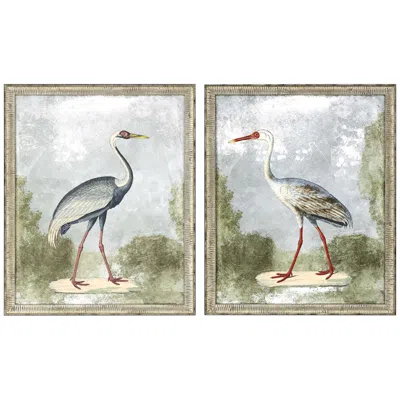 Paragon Cranes I 33" High 2-piece Framed Giclee Wall Art Set