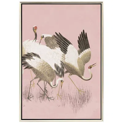 Paragon Curious Cranes Preen 34"w X 50"h Canvas
