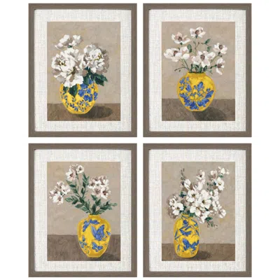 Paragon Decorative Bouquet 18"w X 22"h Framed Wall Art Set Of 4