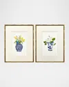 Paragon Decors Blue And White Ii Hand-embellished Giclees, Set Of 2 In Multi