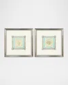 Paragon Decors Coral Circles I Hand-embellished Giclees, Set Of 2 In Multi