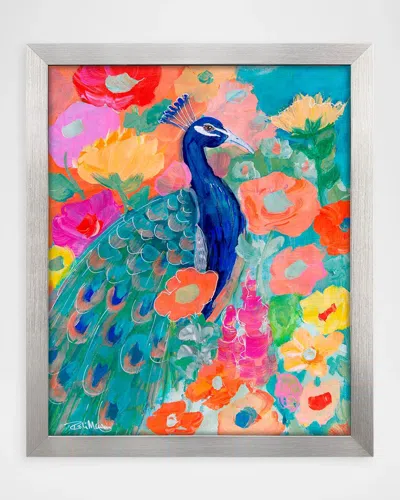 Paragon Decors Floral Peacock I Framed Giclee By Maria In Multi