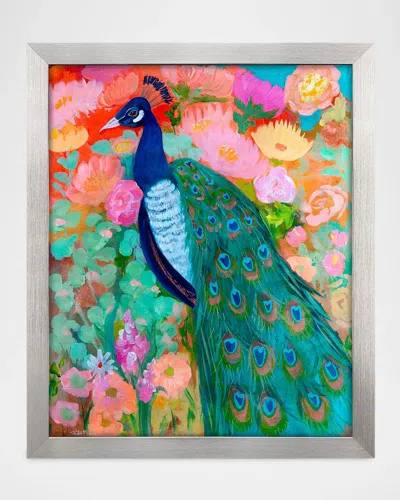 Paragon Decors Floral Peacock Ii Framed Giclee By Maria In Multi