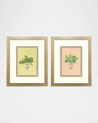Paragon Decors Grecian Vase Palm I Hand-embellished Giclees By Popjoy Studio, Set Of 2