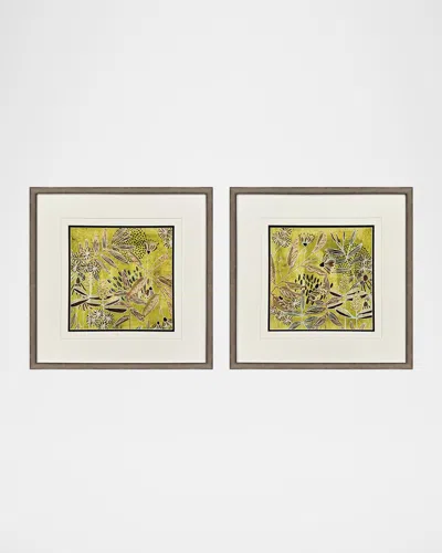 Paragon Decors Saffron Wallflowers Hand-embellished Giclees By Melissa Wang, Set Of 2