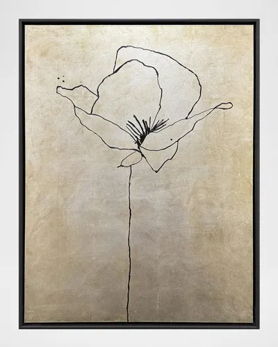 Paragon Decors Silver Poppies I Mixed-media Art By Susan Adamson-ray