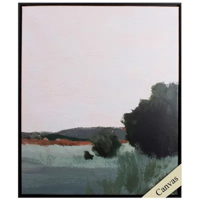 Paragon Desert Green Ii 29"w X 35"h Canvas In Black