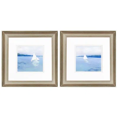 Paragon Distant Sail 13"w X 13"h Framed Art Set Of 2