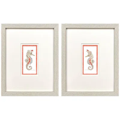 Paragon Dreamy Seahorse 11"w X 14"h Framed Art Set Of 2