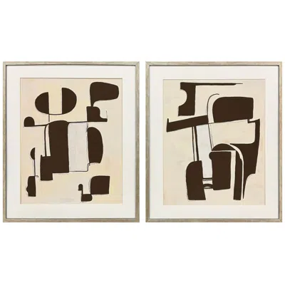 Paragon Enigma 21"w X 25"h Contemporary Framed Art Set Of 2