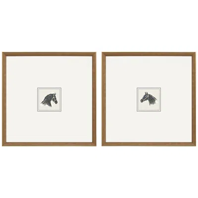Paragon Equestrian Study 17"w 2-piece Exclusive Framed Wall Art Set