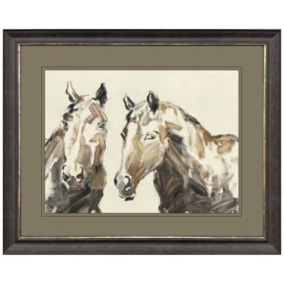 Paragon Equine Sketch Together 45"w X 37"h Modern Framed Art