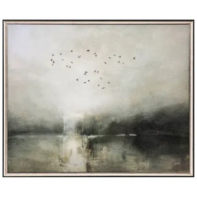 Paragon Evening Flight 35"w X 29"h Non-glass Framed Art In Gray