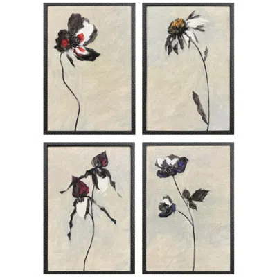 Paragon Floral Sonnet 17"w X 25"h Framed Art - Set Of 4