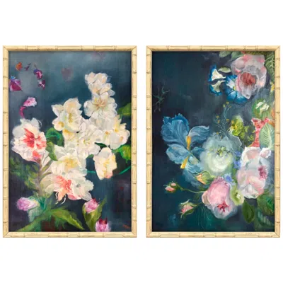 Paragon Floral Symphony 17"w X 25"h Framed Art - Set Of 2 In Multi