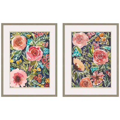 Paragon Flower Patch 25" High 2-piece Giclee Framed Wall Art Set