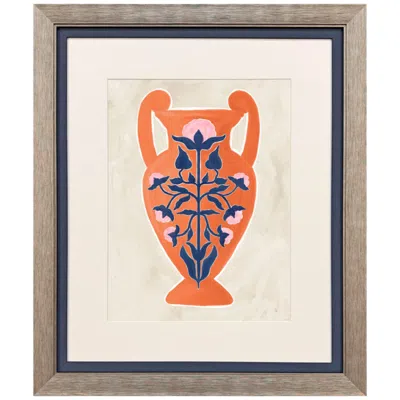 Paragon Folk Style Vessel I 32"w X 38"h Framed Art In Multi