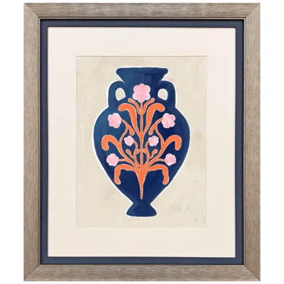 Paragon Folk Style Vessel Ii 32"w X 38"h Framed Art In Multi