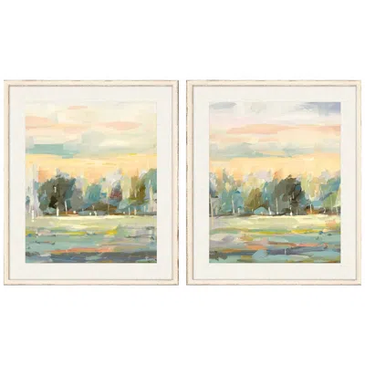 Paragon Forest Glow 25"w X 30"h Framed Art Set Of 2 In White