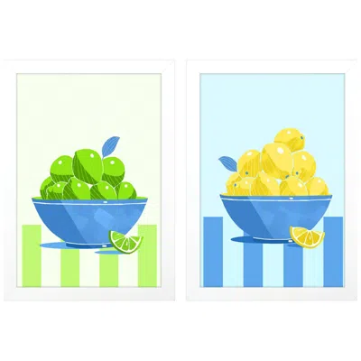 Paragon Fruit Bowls Ii 19"w X 27"h Framed Art - Set Of 2 In Multi