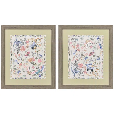 Paragon Garden Friends 23"w X 27"h Modern Framed Art Set Of 2