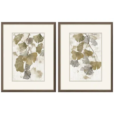 Paragon Gingko Accent 19"w X 25"h Framed Art Set Of 2 In Brown