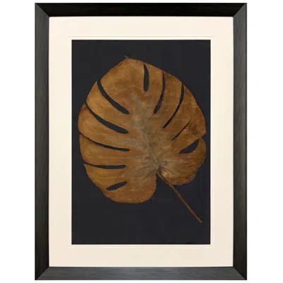 Paragon Gold Monstera I 36"w X 48"h Framed Art In Black