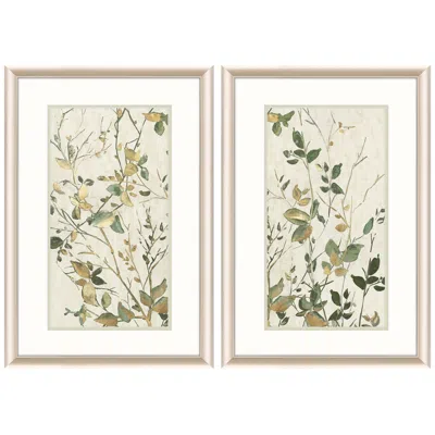 Paragon Golden Green Branches 20"w X 32"h Framed Art Set Of 2