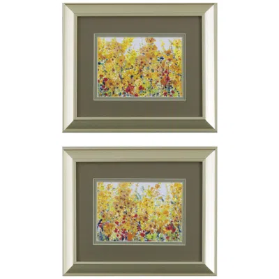 Paragon Golden Summer Garden 12"w X 10"h Framed Art Set Of 2 In Gray