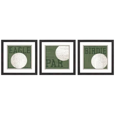 Paragon Golf Days 18"w X 18"h Framed Art Set Of 3 In Black