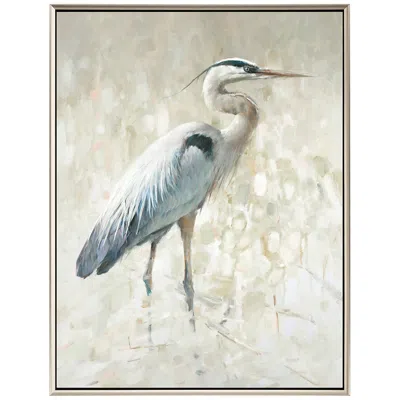 Paragon Great Blue Heron I 50" Wide Framed Giclee Canvas Wall Art