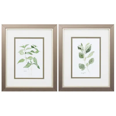 Paragon Herb Garden Sketches 9"w X 11"h Framed Art Set Of 2
