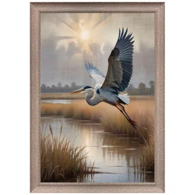 Paragon Heron Portrait Ii 23"w X 33"h Framed Art In Multi