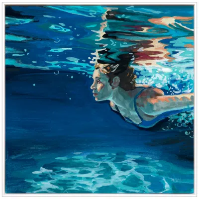Paragon Holding Breath 44"w X 44"h Canvas In Blue