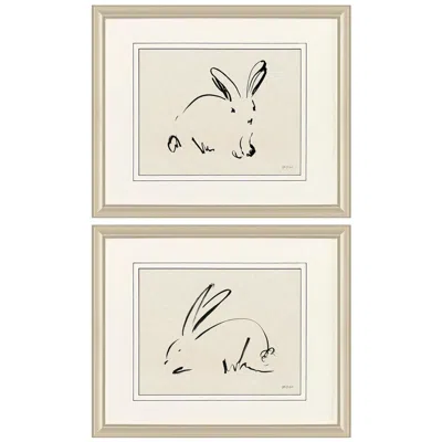 Paragon Illustrative Bunny 22"w X 18"h Framed Wall Art Set Of 2