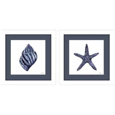 Paragon In The Blue Too 19"w X 19"h Framed Art Set Of 2
