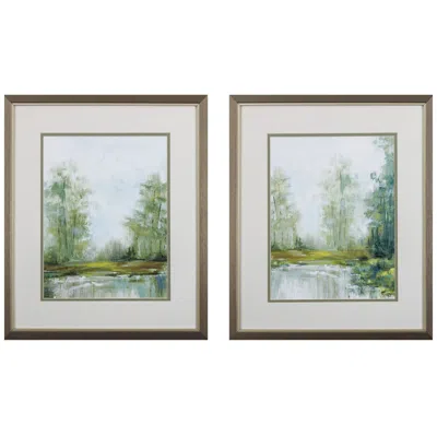Paragon Jade Forest 17"w X 20"h Framed Art Set Of 2