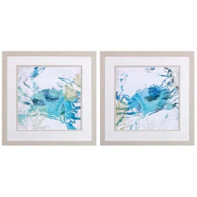Paragon Jeweled Crustacean 17"w X 17"h Framed Art Set Of 2