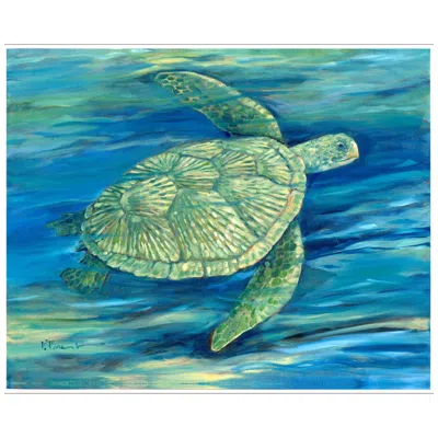 Paragon Lagoon Turtle Iii 31"w X 25"h Canvas In Blue