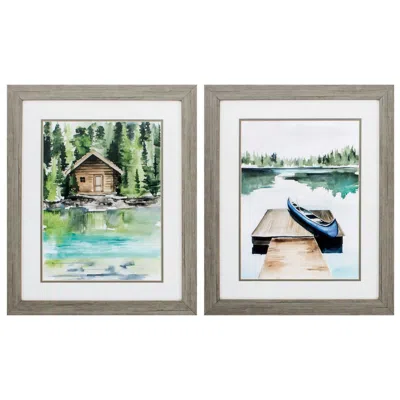 Paragon Lake Views 19"w X 23"h Framed Art Set Of 2