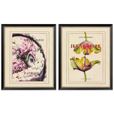 Paragon Le Fleur Ii 22"w X 26"h Traditional Framed Art Set Of 2