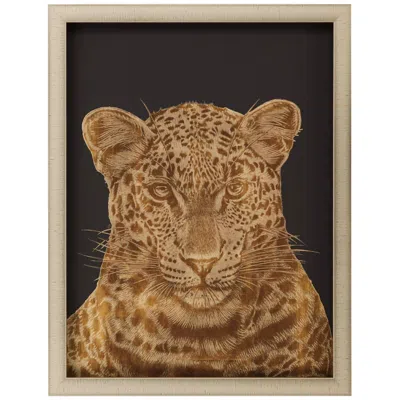 Paragon Leopard Portrait 35" High Framed Shadow Box Giclee Wall Art