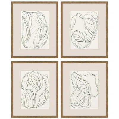 Paragon Linear Composition 19"w X 23"h Framed Wall Art Set Of 4