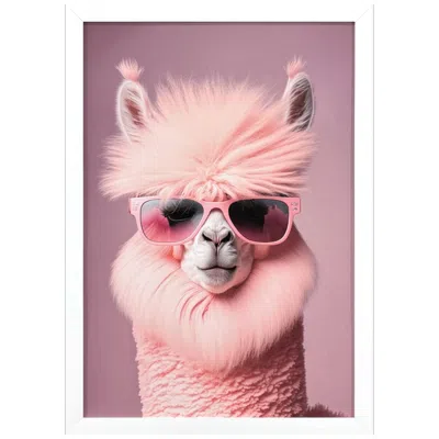 Paragon Llama In Sunglasses 24"w X 35"h Modern Framed Art