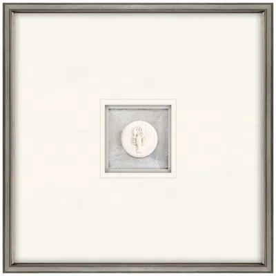 Paragon Lobster Intaglio 21"w X 21"h Framed Art In Gray