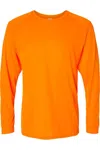 Paragon Long Islander Performance Long Sleeve T-shirt In Orange