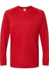 Paragon Long Islander Performance Long Sleeve T-shirt In Red