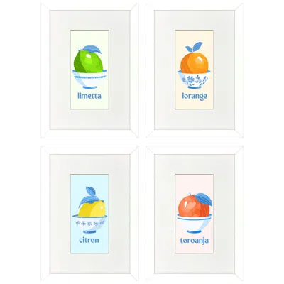 Paragon Love Of Fruit 9"w X 13"h Framed Art - Set Of 4 In Multi